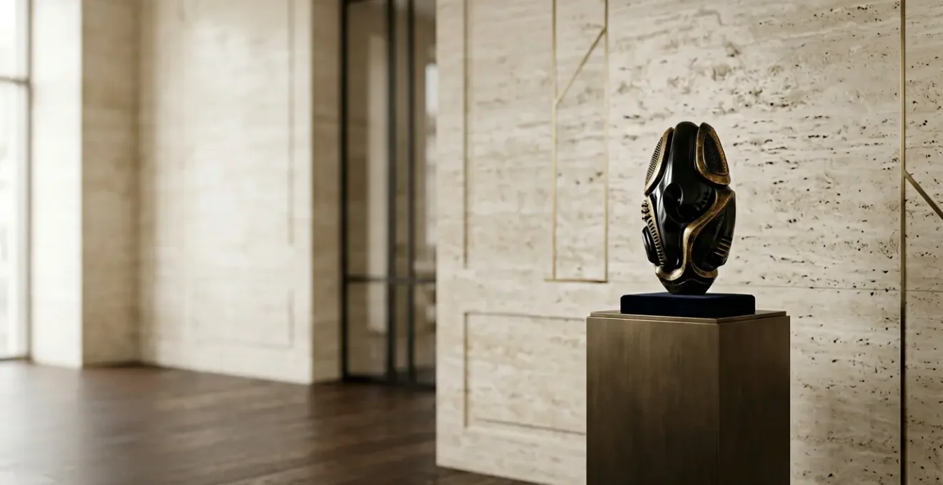 Scène minimaliste évoquant l'exclusivité du marché caché haut de gamme