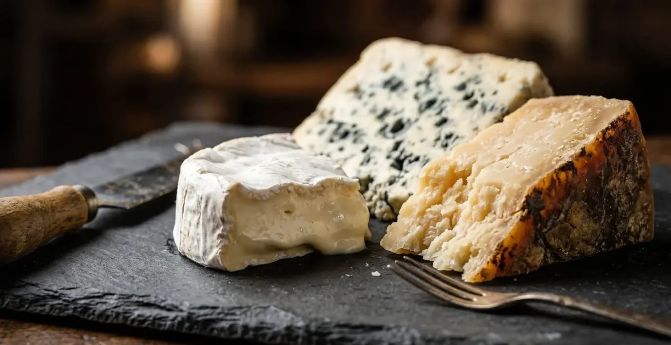 Chariot de fromages raffinés dans un restaurant gastronomique avec éclairage doux