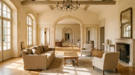 Organisation harmonieuse d'un grand groupe dans un manoir de prestige