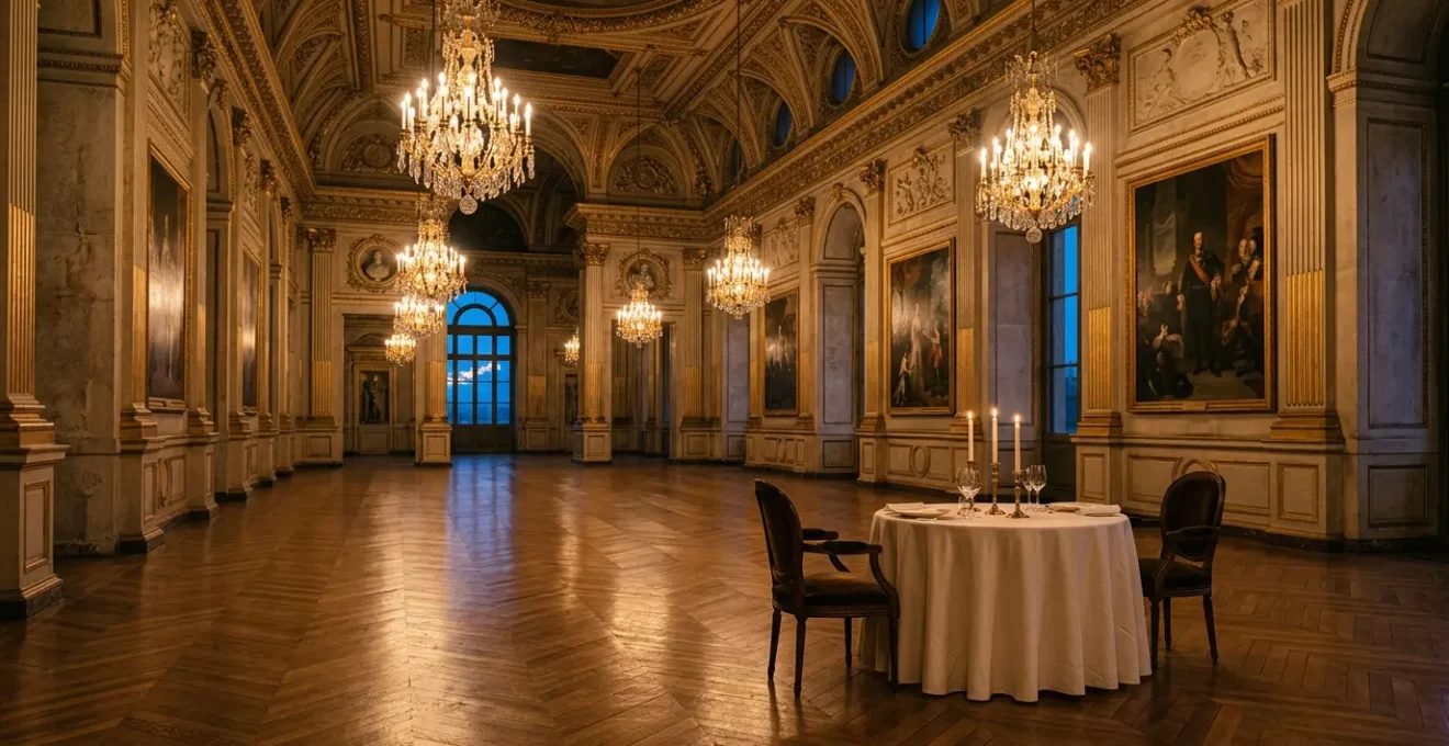 Ambiance exclusive d'un dîner privé dans un lieu patrimonial après fermeture
